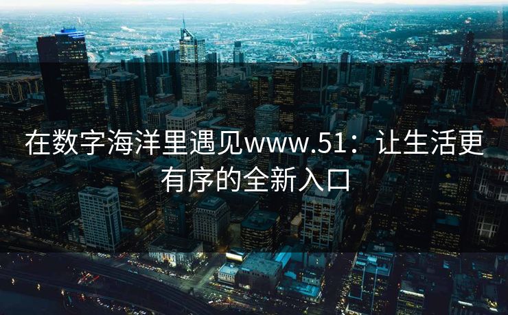在数字海洋里遇见www.51:让生活更有序的全新入口 在数字海洋里遇见www.51:让生活更有序的全新入口