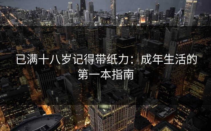 已满十八岁记得带纸力：成年生活的第一本指南