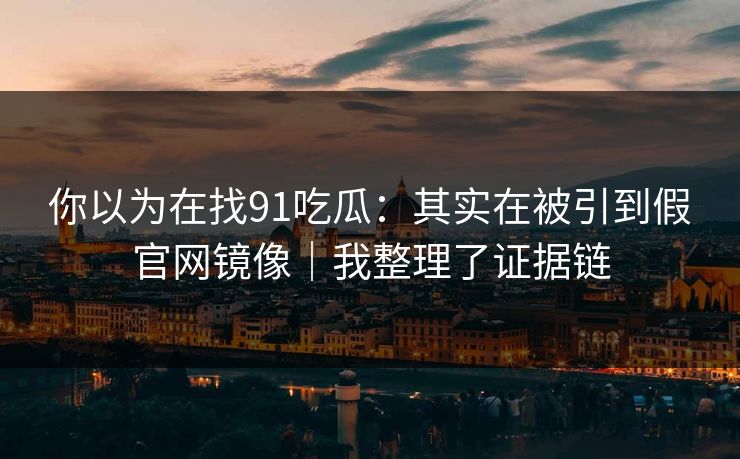 你以为在找91吃瓜：其实在被引到假官网镜像｜我整理了证据链