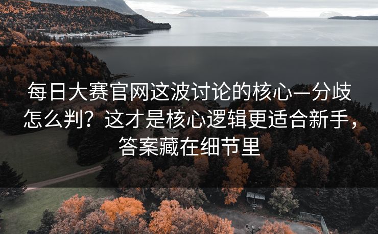 每日大赛官网这波讨论的核心—分歧怎么判？这才是核心逻辑更适合新手，答案藏在细节里